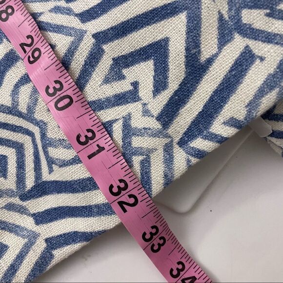 3 SISTERS BLUE ARROW AZTEC PRINT OPEN FRONT BLAZER / COAT 100% LINEN SZ L NEW! - Picture 9 of 12